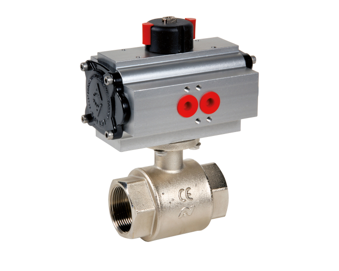 Brass ball valve 502XS + ADA/ASR pneumatic actuator